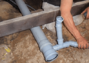 DIY pipe insert into a plastic sewer pipe