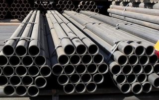 Assortment of steel pipes