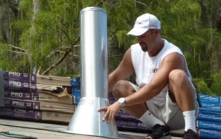 Stainless steel chimney installation